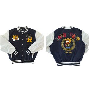 Smoke Rise Varsity Jacket XL Legendary Bear Patch Embroidered Bomber Streetwear